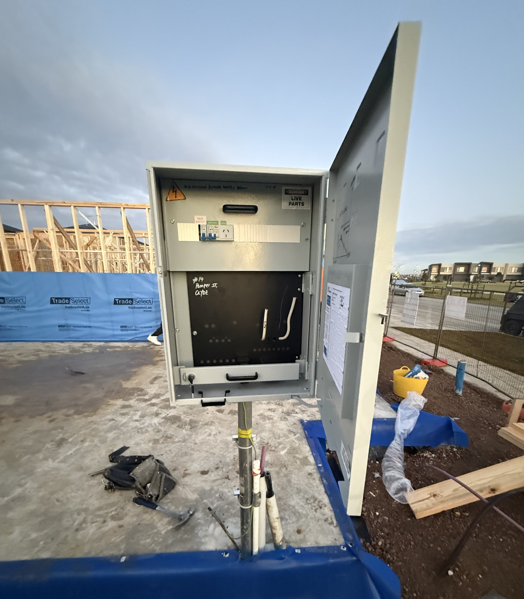 New meter box installed on a Clyde building site